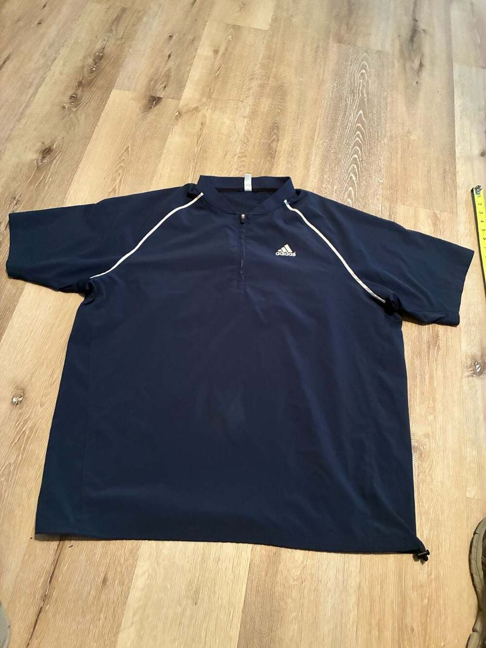 Adidas 1/4 Zip Pullover Size XL Navy Short Sleeve